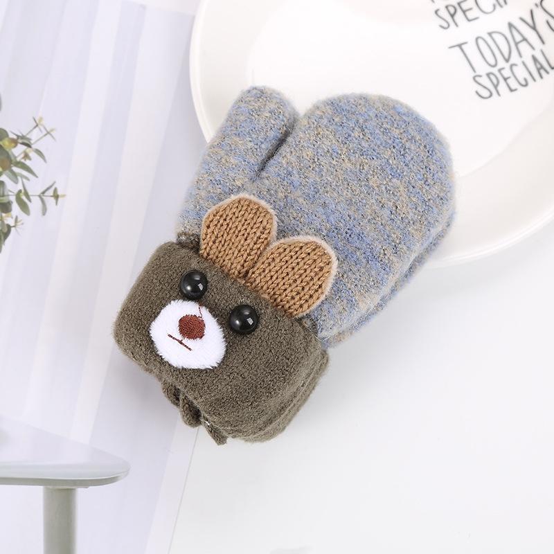 Guantes para Niños Invierno Cálido Guantes para Bebé Oso de Dibujos Animados Manoplas para Bebé A Prueba de Viento Guante Grueso Para Niños Niños Niñas Accesorios para Bebé