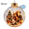 Weihnachtsbaumschmuck Story Ornament, 8 cm Kugel-Hängedekoration mit Mini-Feiertagsszene, Bruchfeste Kugeln im Inneren, Klarer Kunststoff-Weihnachtsanhänger