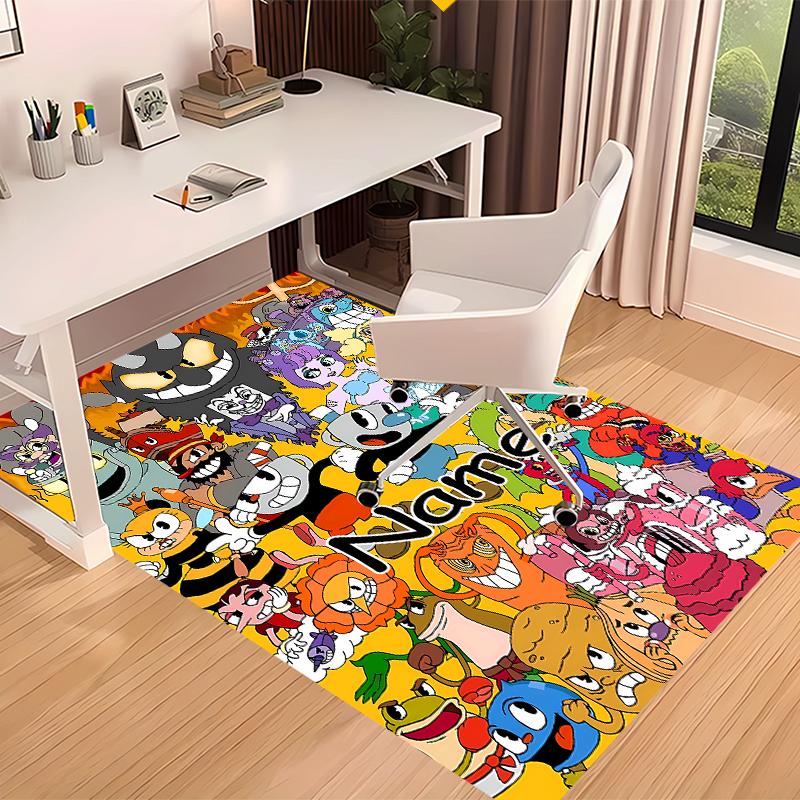 Custom personalization Cuphead Print Area Rug - Soft, Washable Non-Slip Indoor Mat,Living Room,Home&Office Decorative Rug