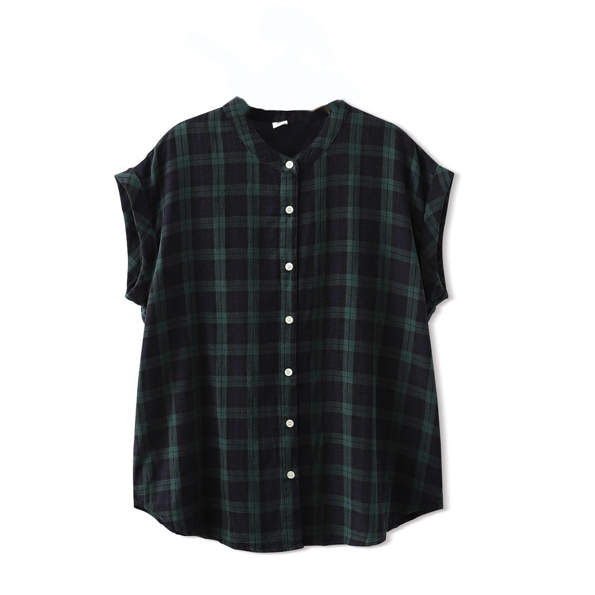 

Cotton linen cotton linen short gauze cotton no stripe for work or school [Hanmall] shirt, blouse, women s, sleeve, shirt, linen, collar, summer,