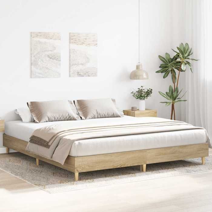 VidaXL Cadre de lit sans matelas chêne sonoma 180x200 cm, meuble de chambre à coucher, sommier, lit double, lit, châlit, lit 3329023