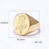 Stainless steel sunflower polished unisex ring