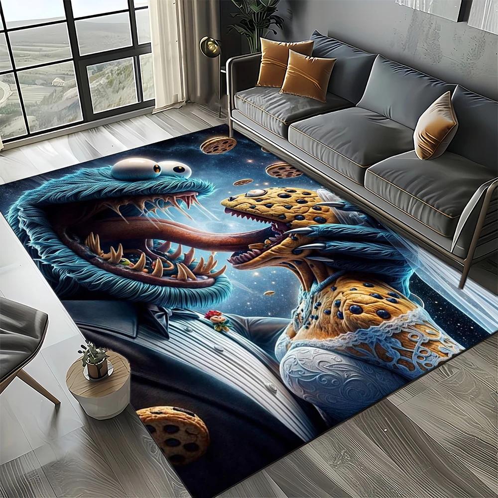 2025 New Style Sesame Street Cartoon TV Carpet Rug for Living Room Bedroom Home Sofa Decoration,Kids Play Non-slip Floor Mat