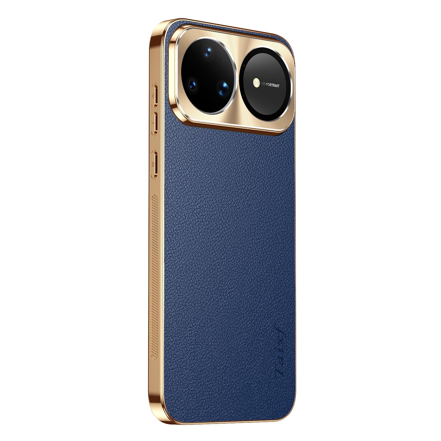 

PU Leather Texture Lichee Pattern Cover For Huawei Nova 15 Ultra 15Pro Plating Shockproof Lens Protection Case For Nova15 Ultra Huawei Nova 15 Pro синій