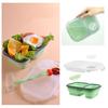 Zusammenklappbare Lunchbox aus Silikon, großes Fassungsvermögen, mikrowellengeeignet, BPA-frei, geruchloses Fach, Lunchbox
