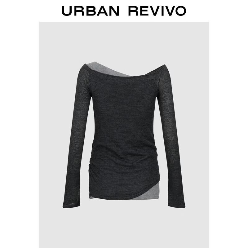 UR Women's Color Block Faux Two-Piece Knit Sweater