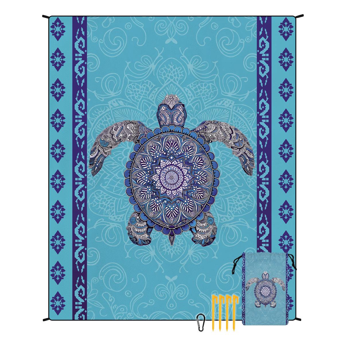 

Blue turtle beach mat non-sand camping picnic mat outdoor floor mat nap mat floor 180*220cm [ready for sale]
