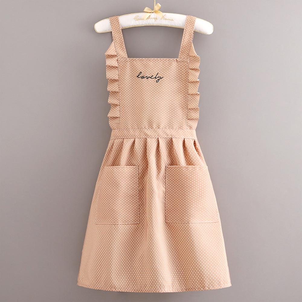 

Водонепроницаемый фартук в стиле принцессы, дышащий, с большим карманом, рабочая униформа, фартук для ресторана, бариста, цветочный, кухонный фартук хаки