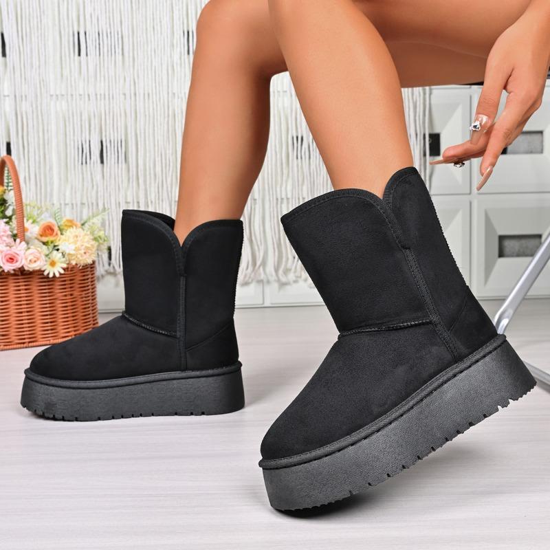2025 Thick-soled New Winter Dress Casual Fashion Cotton Boots Women Luxury Ankle Boots Fleece Comfort Snow Boots