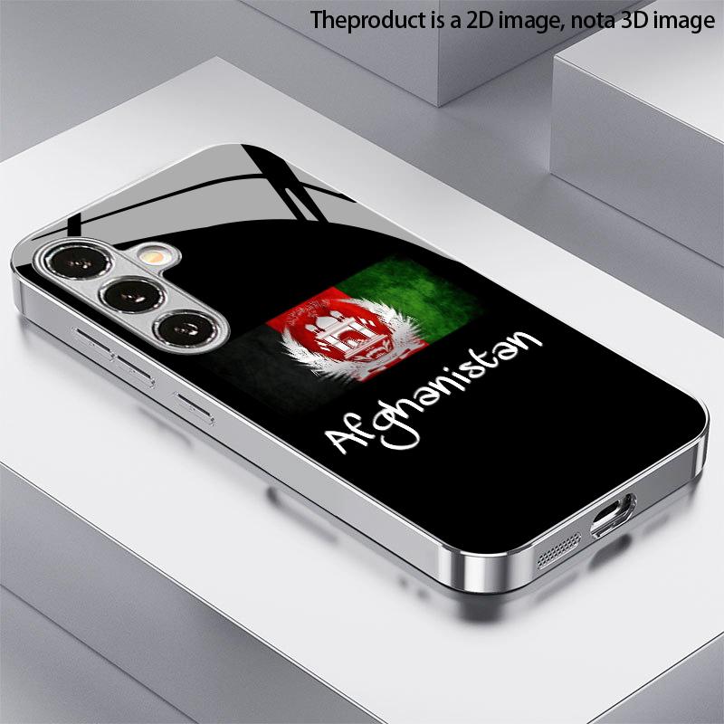 2D Vzor národního znaku Pouzdro na telefon pro Samsung S26 S25 S24 S23 S22 S21 S20 A56 A36 A16 - Galvanicky pokovený skleněný ochranný kryt