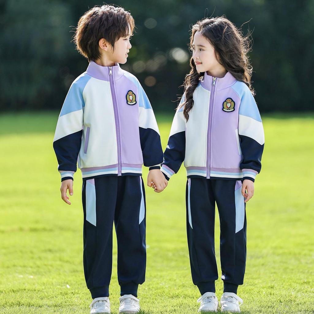 Autumn/Spring Primary School Sports Uniform - Three-Piece Set for Kindergarten & First Grade Children