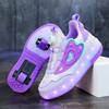Wiederaufladbare LED Rollschuhe: Kinder- und Erwachsenen-Skates mit drehbaren Button-Rädern