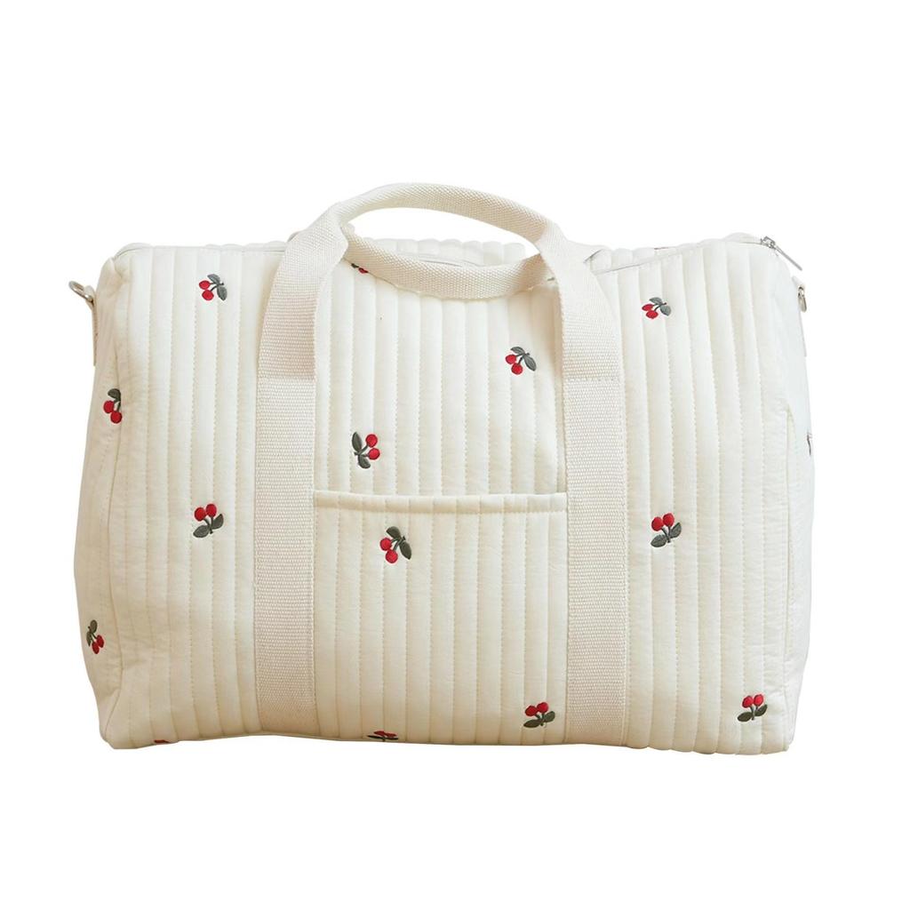 Portable Boston Embroidery Travel Bag - Large Capacity, Lightweight, Messenger Style