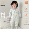 Maienmier Quilted Baby Jumpsuit - 40g Warm Cotton Romper for Autumn & Winter