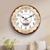 Solid Wood Light Luxury Retro Wall Clock, Living Room, Home, Fashionable Wall-mounted Decoration, Silent Clock, Diameter 32