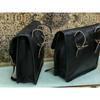 Vintage Leather Both Side Panniers (2 Black Pouch) Large Motorcycle Bags 2 Side