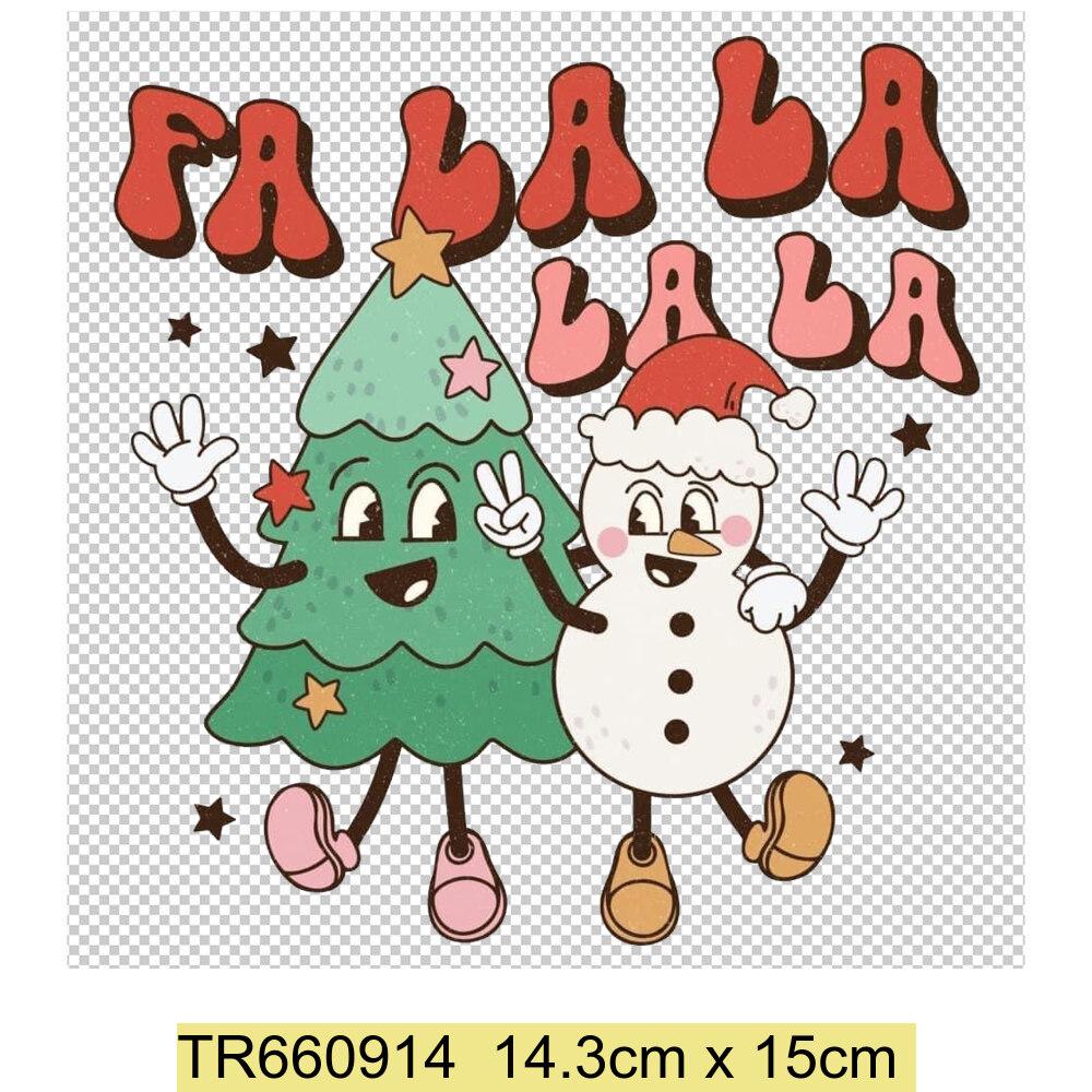 Santa Claus Christmas Tree and Reindeer Heat Transfer Sticker DIY Clothing Sewing Supplies Christmas Short Sleeves Patches