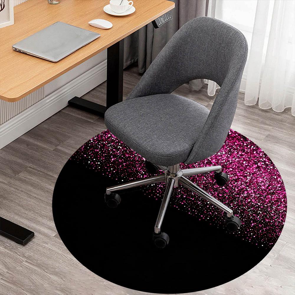

1pc Pink Glitter Round Chair mat office Area Rug - Non-Slip, Floor Mat for Office, Bedroom, and Indoor Decor p127213 80cm by 80cm