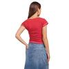 Daisy Street Womens/Ladies Lettering Notch Neck Crop T-Shirt