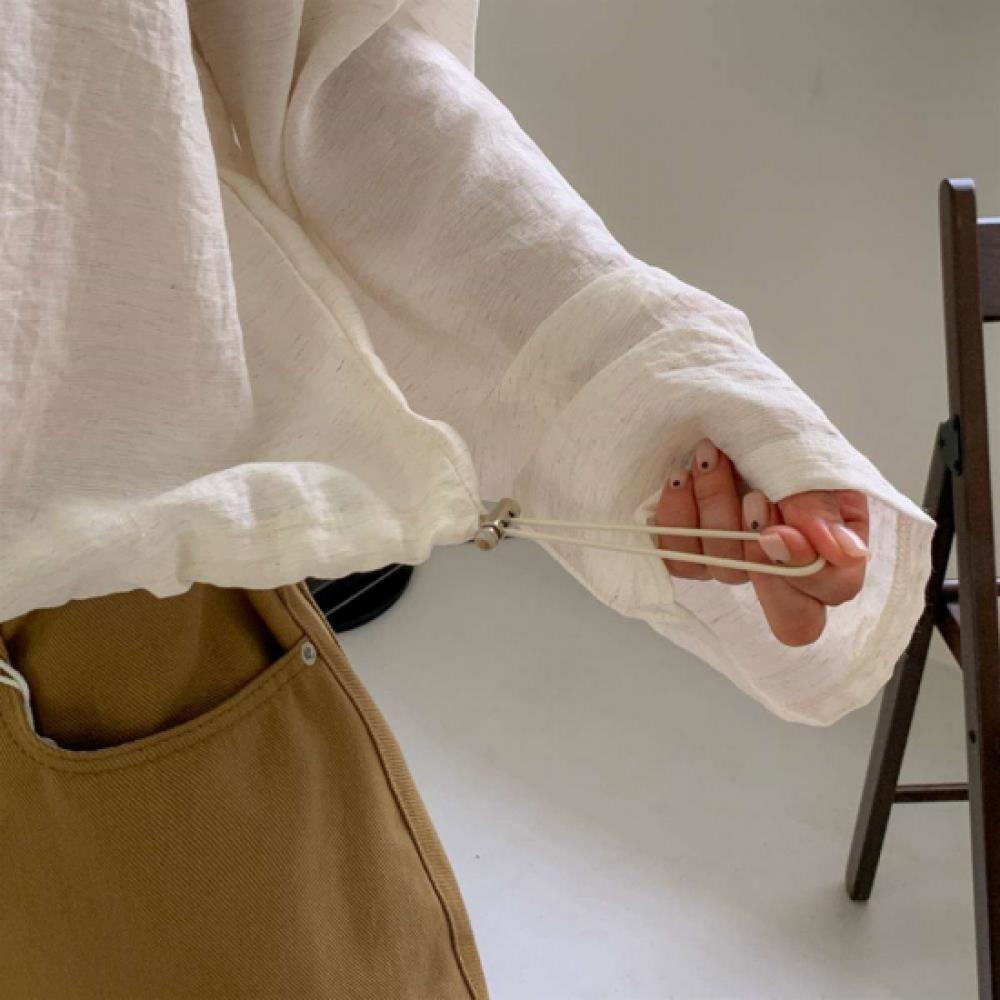 New Arrivals Open Run Women Oversized Long Sleeve Pullover Linen LeTTering T   
