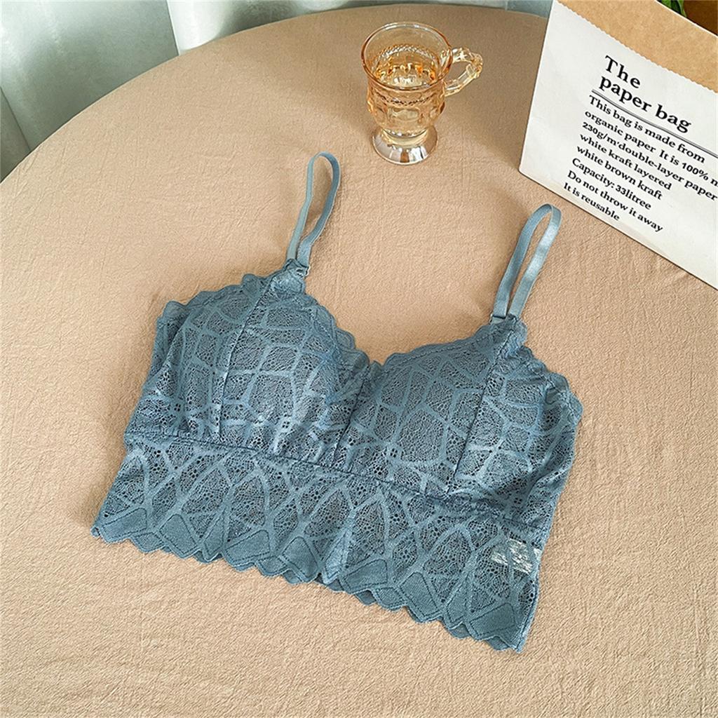 Lace Bra Women's Lace Bandeau Bra With Straps And Removable Padding