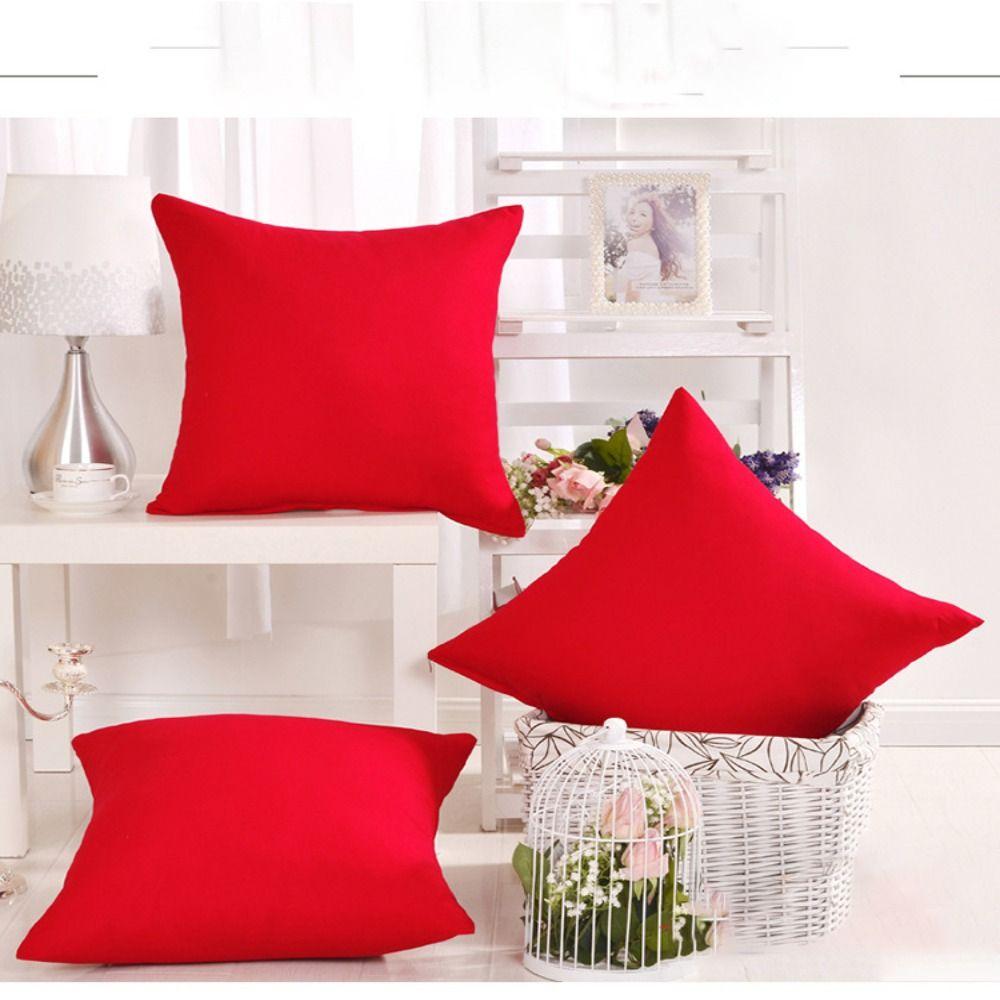 Colorful Solid Color Pillowcases Simple Cushion Cover Candy Color Pillow Case Cover  Office