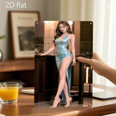 Metal Wall Art Blue Dress Elegant Weatherproof Indoor Outdoor Decor