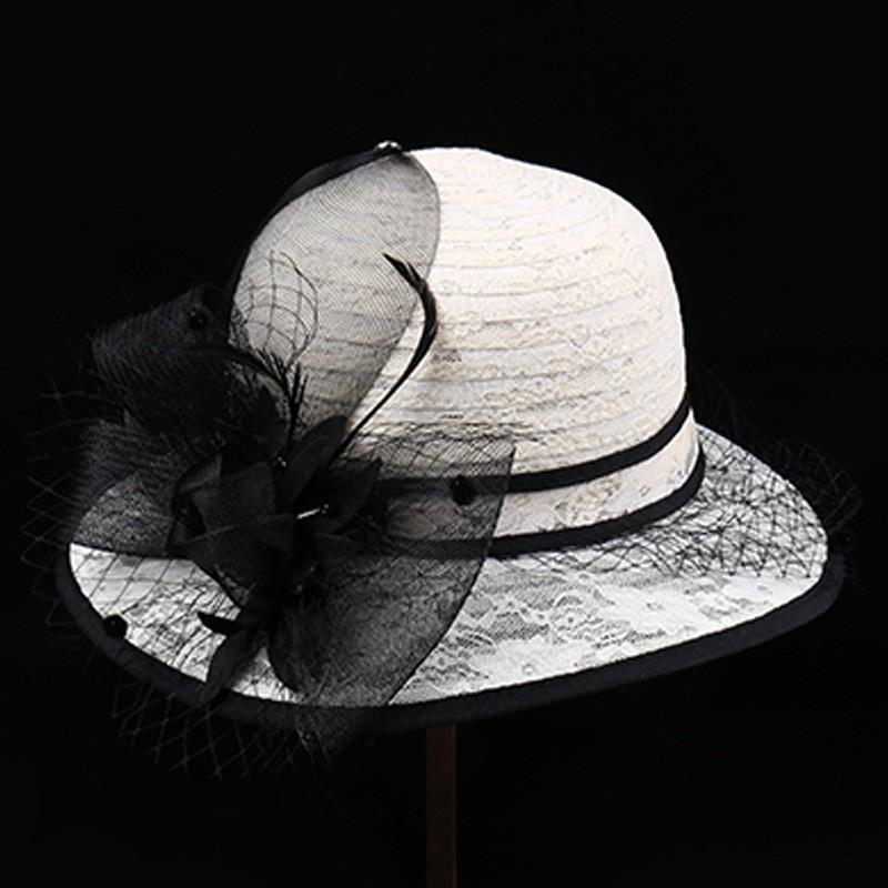 Summer lace breathable sun hat women's mesh flower pot hat sun hat fashion versatile crimped top hat