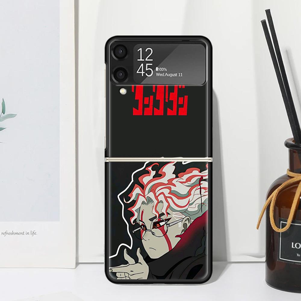 Anime D-Dandadans Okarun Phone Case Cover for Samsung Galaxy Z Flip 7 6 5 4 3 5G Flip3 Flip4 Flip5 ZFlip6 ZFlip7 Black Fundas Cl