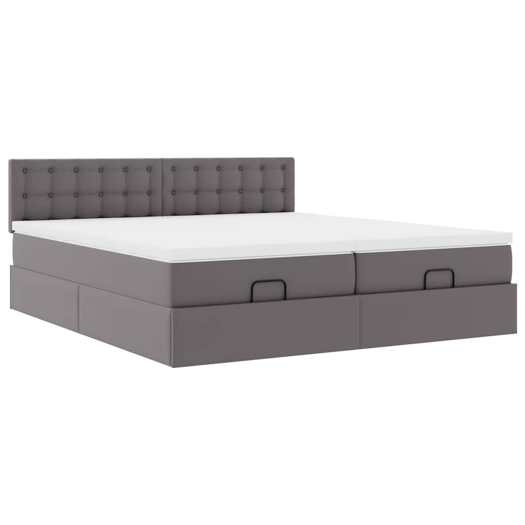 Ottoman Bed with Mattress Light Grey 90x190 cm Velvet