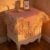 Pink European Princess Style Lace Bedside Table Cover Cloth Tablecloth Coffee Table Cloth Refrigerator Air Conditioner Cover Cloth