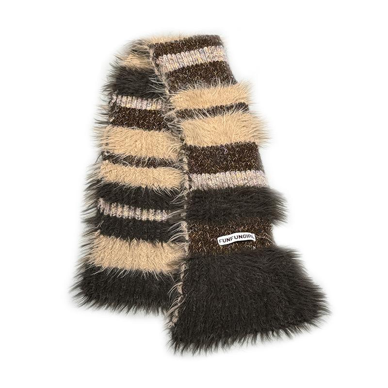New thickened warm women's high-end fashion knitted wool scarf autumn and winter atmosphere scarf