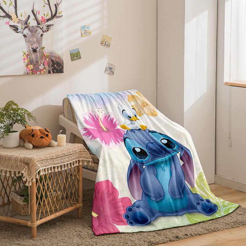 Cartoon Stitch Series Flannel Blanket 3D Printed Sofa Blanket Thickened Blanket