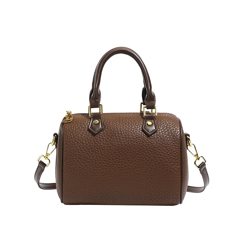 Bag women's new lychee pattern contrasting color pillow bag texture fashionable handbag shoulder messenger bag