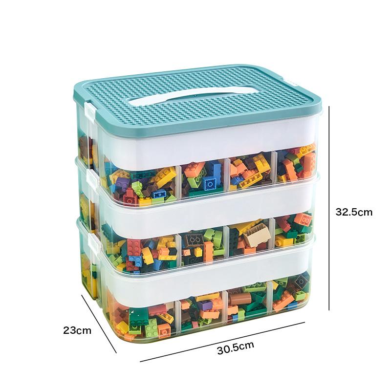 Building Block Storage Box 3Layers Large-Capacity Puzzle Toys Classified Organizer Box Child Toy Parts Blocks Storage Container