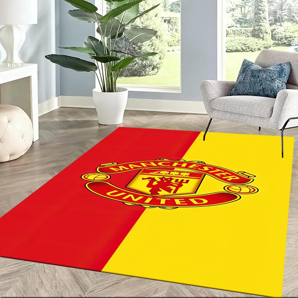 Manchester Logo Square rugs are a great choice for living rooms, bedrooms, home décor, and as gifts.
