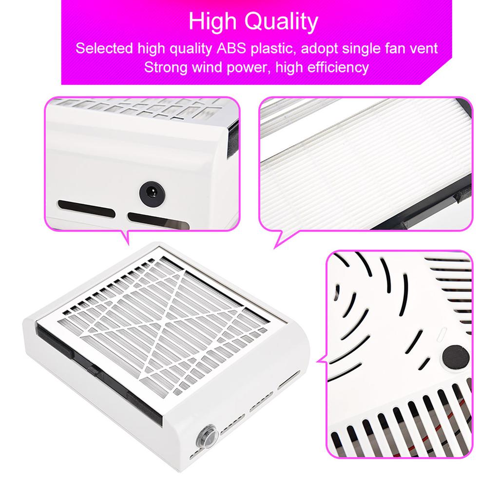40W Nail Fan Art Salon Suction Dust Collector Acrylic UV Gel Machine Nail Dust Collector