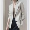 Women's Coffee Color Korean Style Versatile Fashion Suit Jacket for Spring and Autumn