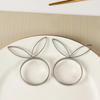 4Pcs Rabbit Ears Napkin Rings Bunny Head Napkin Holder Rings Buckles for Easter Holiday Wedding Party Dinning Table Decoration