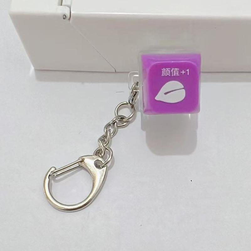 1Keys Color Clear LED Mechanical Keyboard Keychain Toy Stress Relief DIY Button Finger Keyboard Caps Toy Key Switch Shaft Tester