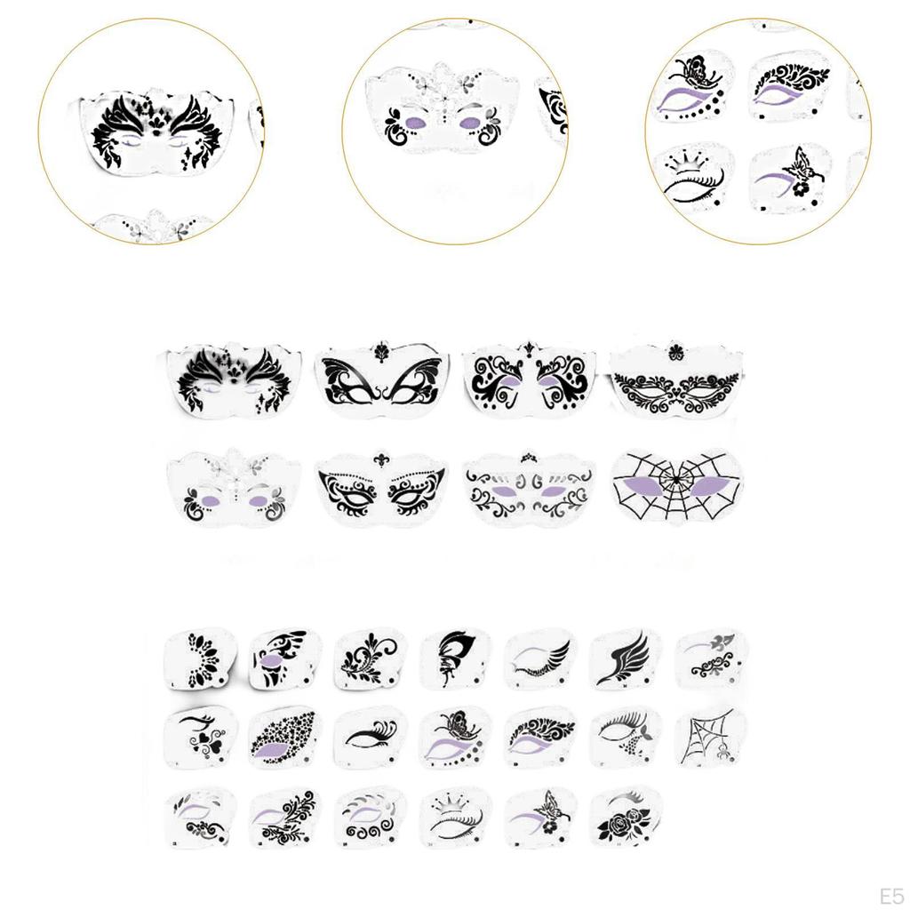 Carnival Face Stencils Eye Painting Templates for Children Adults Kids Festivals