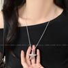 Silver Star Heart Pull Adjustable Clavicle Necklace Fashion Sweater Chain For Women