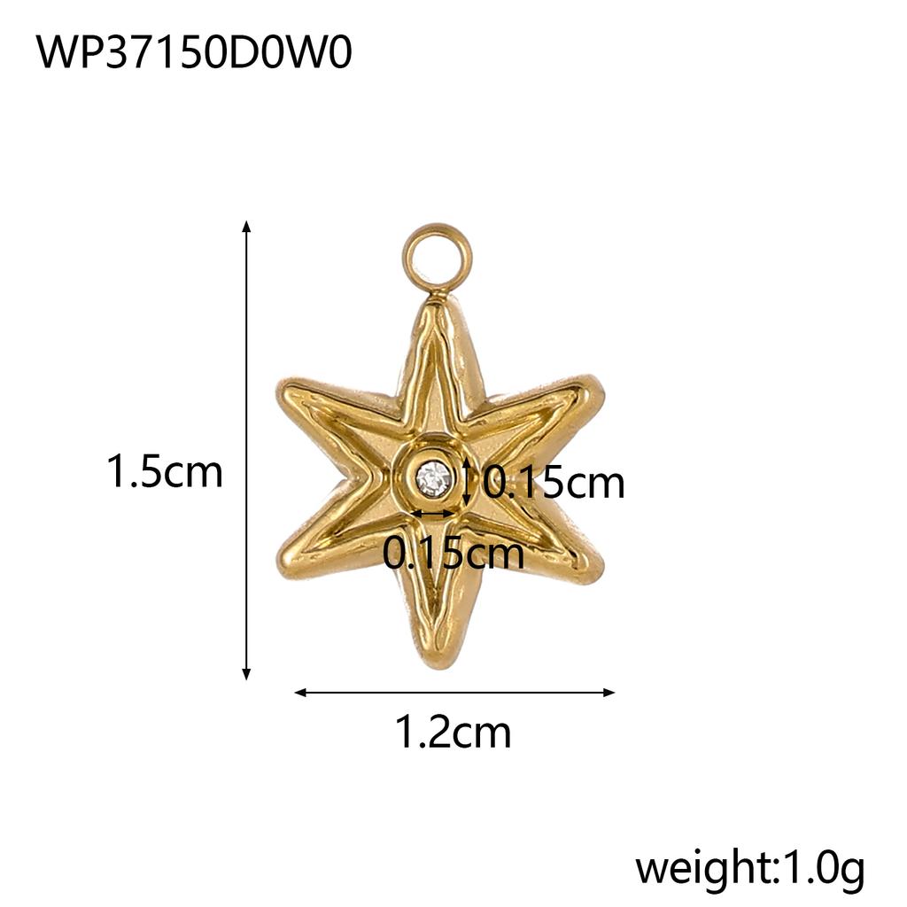 CARLIDANA Delicate Unisex Waterproof Stainless Steel Sun Pendant Moon Charms 18k Gold Color for DIY Jewelry Necklace Jewelry