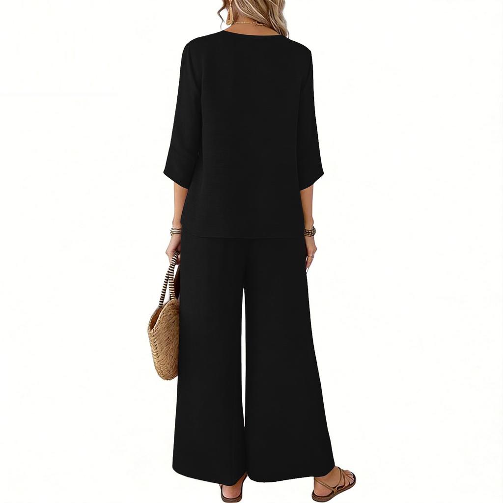 Women's Summer Fashion Casual Top And Pants Set