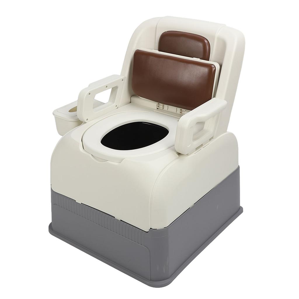 Bedside Commode Chair Strong Load Capacity Anti Slip Soft Padded Triple Sealed Bedside Commode for Toilet Elderly Adults