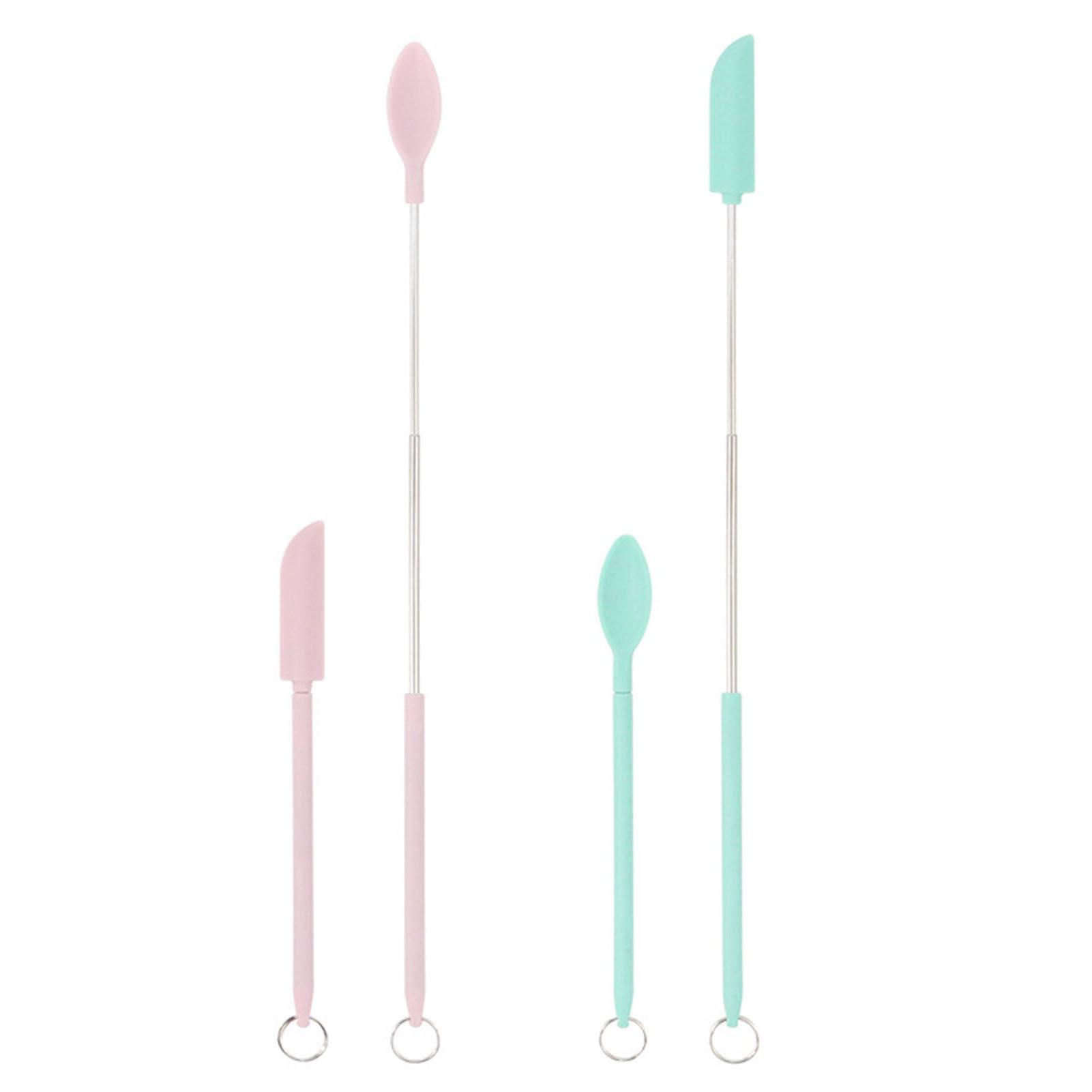 Mini Silicone Telescopic Spatula Multipurpose Double-Headed Cream Cake Scraper (zghbm_us)