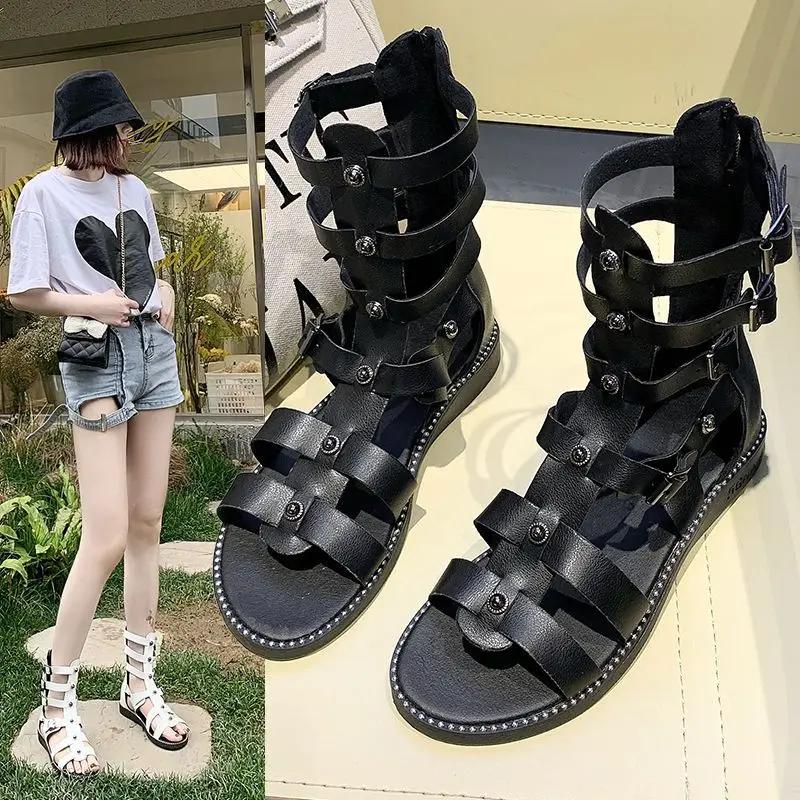 Woman Shoes Daily Roman Style Sandals for Women Buckles Trending Footwear Comfort Wholesale High Quality Cheap Liquidation