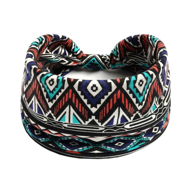 Haarschmuck Retro Haarband Dicke Breite Stirnbänder Turban Workout Bedrucktes Stirnband Kopfwickel für Damen Yoga Sport Haarband