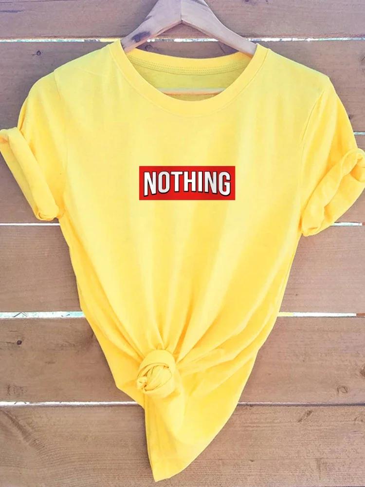 Nothing Red Letter Print Women T Shirt Short Sleeve O Neck Loose Women Tshirt Ladies Tee Shirt Tops Clothes Camisetas Mujer