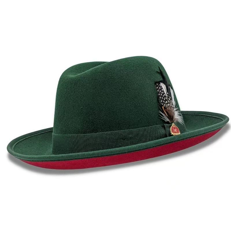 New felt hat, solid color felt hat, webbing decorative pure wool felt hat